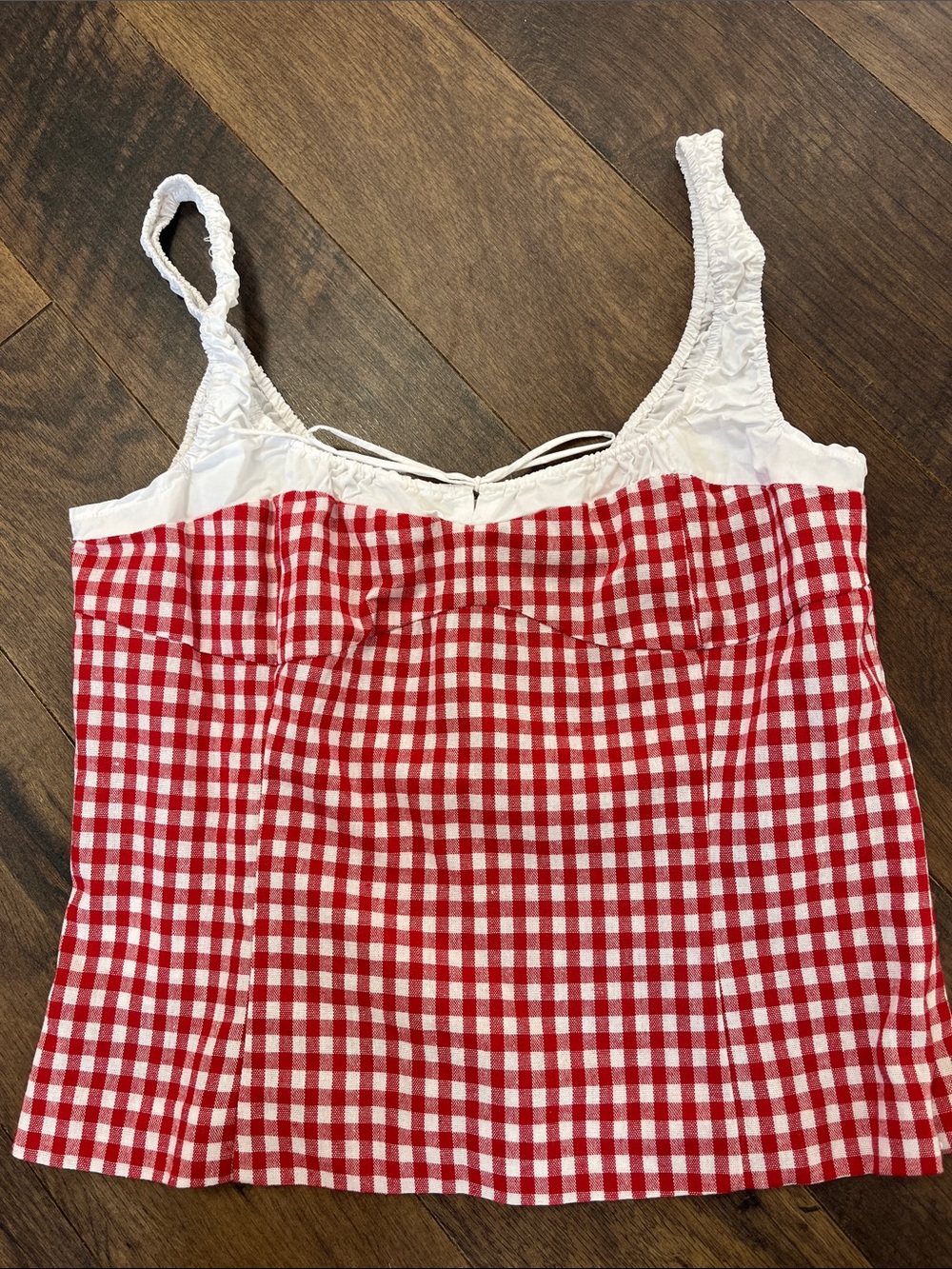 Like New Elodie Women’s Red Gingham Camisole with White Trim size M